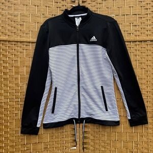 Adidas Climalite Black & White Striped Jacket Women's Size‎ Small